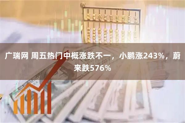 广瑞网 周五热门中概涨跌不一，小鹏涨243%，蔚来跌576%